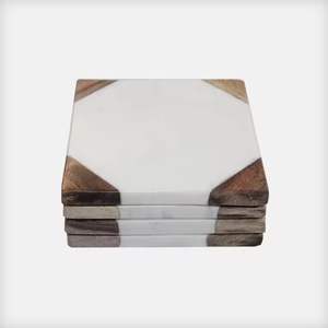 High Quality Marble Wood Inlay <b>Coffee</b> Mug Coaster Unique Design with Custom Size for Home Kitchen for Used <b>Coffee</b> Cups - Product Image 3