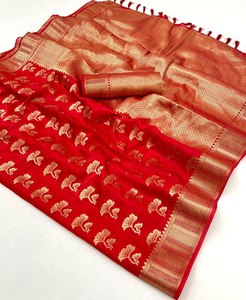 Nuevo diseñador indio más tendencia tradicional alta demanda suave y elegante estilo Banarasi ropa de boda Saree - Product Image 2