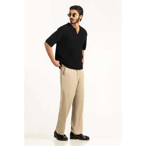 MN-PSH-SS26-504 B Polo ajusté en maille de haute qualité, uni foncé, brodé, infroissable, compressé, à carreaux foncés, teint - Product Image 5