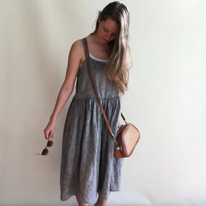 ชุดเดรสผ้าลินิน, ชุดเดรสเอี๊ยม, ชุดเดรสแม็กซี่แขนกุด, ชุดเดรสแมกซี่ผ้าลินิน, ชุดเดรสฤดูร้อนไซส์ใหญ่พิเศษ, ชุดผ้าลินิน - Product Image 1