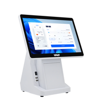 Système de point de vente intelligent à double écran 15,6 et 15,6 pouces, Win10/11, système tout-en-un à écran tactile, machine de facturation avec imprimante et ensemble de caisse