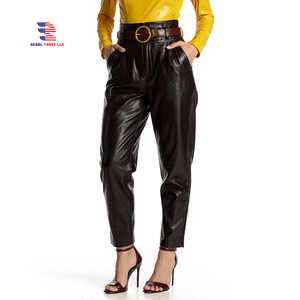 High Quality Leather <b>Pants</b> Women Outdoor Fashionable Leather <b>Pant</b> <b>Ladies</b> Wide Legs Winter Leather <b>Pants</b> Women's - Product Image 1