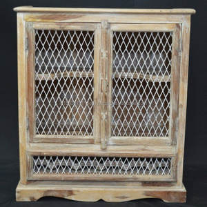 2025 tradicional antiguo indio Sheesham hierro de madera 2 puertas Jali muebles de comedor para el hogar Hotel restaurante Entrada de sala de estar - Product Image 3