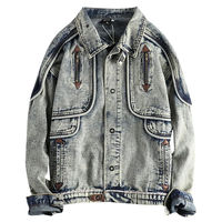 Vestes en jean formelles élégantes pour hommes, respirantes, coupe-vent, séchage rapide, polyester/coton de haute qualité, logo personnalisé