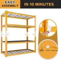 Étagères métalliques réglables à 4 niveaux pour garage, étagères de rangement industrielles pour sous-sol, entrepôt, 40 pouces de largeur x 19,5 pouces de profondeur x 59,5 pouces de hauteur