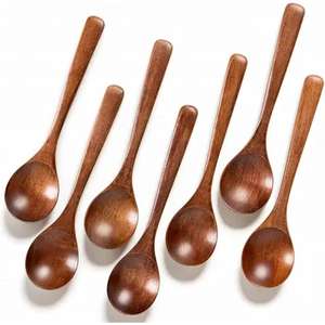 Juego de cubiertos de cuchara de madera de mango largo respetuoso con el medio ambiente Juego de utensilios de cocina Juego de cucharas de madera del exportador indio - Product Image 3