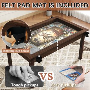 Brand New 63\" X 40\" Solid Wood Gaming <b>Table</b> with Non-Slip Play Surface Removable <b>Table</b> Top for 46 Players for Dining & Play - Product Image 1