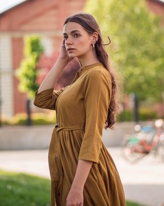 Vestido Bohemio Sofia de Algodón con Botones, Casual, para Ocasiones Especiales, Color Marrón Toffee, para Verano - Product Image 3