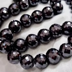 Black 12 MM Faceted Moissanite Diamond Beads Customized Moissanite jewellery - Product Image 1