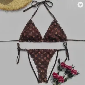 Maillot de bain une pièce à imprimé sexy grande taille personnalisé nouveau Maillot de bain coupe haute pour fille Maillot de bain pour femmes anneau avec chaîne Maillots de bain - Product Image 3