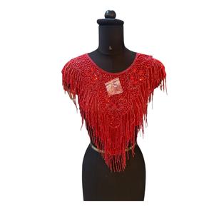 2026 Women's Handmade 100% Cotton <b>Sequin</b> Cape Dress High Quality Lace Bead Decoration Fashion Wholesale Price with Export - Product Image 1