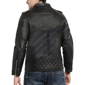 Veste en cuir de haute qualité pour hommes Logo personnalisé Veste en cuir pour hommes Dernier style Veste en cuir pour hommes - Product Image 4