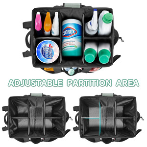Ménage Gris Sac Rapide <span class=keywords><strong>Chariot</strong></span> Fournitures De Nettoyage Sac avec Poignées Sac De Nettoyage Produit Roulant Organisateur pour Lavage De Voiture - Product Image 3