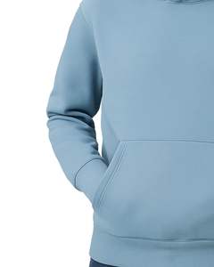 Sudadera con capucha azul claro para hombre, sudadera de lana suave con bolsillo de canguro, ropa de calle informal, Top liso con capucha para moda de invierno - Product Image 3