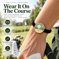 Marqueur de balle de golf magnétique personnalisé avec logo sur bracelet, idéal pour les clubs de golf, les tournois et les programmes cadeaux