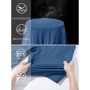 Pantalones cortos de algodón de sarga para hombre, informales, con cordón, clásicos, elásticos, de malla para gimnasio, cintura elástica corta, relajados, para entrenamiento de verano - Product Image 6