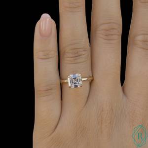 Anillo de compromiso solitario de diamante tallado, 1,40 CT, Asscher - Product Image 1