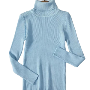 เสื้อสเวตเตอร์คอเต่าสำหรับผู้หญิง, เสื้อจั๊มเปอร์แบบสวมหัวแฟชั่นฤดูหนาวแบบเรียบง่ายยืดหยุ่นสูงถักฤดูใบไม้ร่วงเสื้อรุ่นพื้นฐานเสื้อเบลาส์ลำลอง - Product Image 2