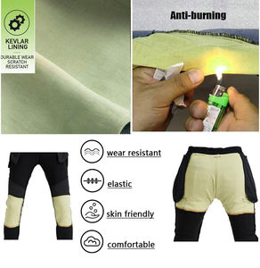 Vaqueros estilo cargo verdes con forro de aramida, vaqueros de kevlar y vaqueros con protección de motocicleta extraíble - Product Image 5