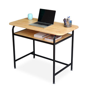 BD68099 100x50cm Rubber Wood Computer Table Modern and Simple Office <b>Desk</b> with <b>Foldable</b> Bookshelf Durable Assembled for Hotels - Product Image 1