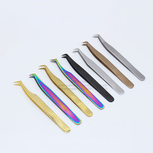 Agarre de punta de fibra de precisión, pinzas de pestañas de 90 grados de acero inoxidable, pinzas de pestañas de mega volumen para extensiones de pestañas - Product Image 3