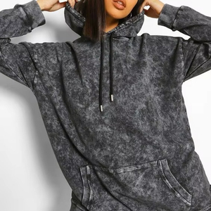 Sweat-shirt à capuche vintage surdimensionné personnalisé pour femmes, en coton, ample, ample, en gros, logo personnalisé, molleton, coton lourd - Product Image 1