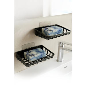 EcoGreen – Ensemble de porte-savon 2 pièces à ventouse, fixation murale, rectangulaire, en plastique, auto-drainant, design minimaliste pour salle de bain, évier, cuisine - Product Image 6