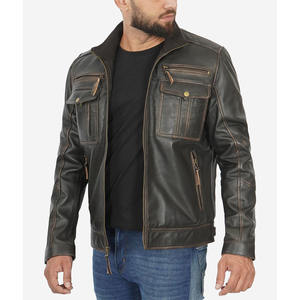 แจ็กเก็ตหนังสำหรับผู้ชายเสื้อแจ็กเก็ตหนังขี่มอเตอร์ไซด์และรถแข่งออโต้สำหรับผู้ชายขายส่งโลโก้ที่มีคุณภาพสูง - Product Image 4