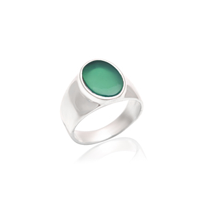 Élégante bague en argent sterling 925 pierre précieuse onyx vert classique pour mariages anniversaires fêtes fiançailles bijoux fins cadeau - Product Image 3
