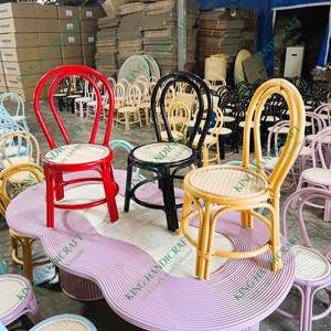 Silla de ratán duradera y moderna y elegante para niños, asientos cómodos en el hogar, cocina, dormitorio, sala de estar al aire libre, áreas de juego - Product Image 2