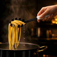 Alat Penyaji Pasta Mini Gagang PP Anti Lengket Bernuansa Alami, Alat Penyaji Pasta Mini Gagang PP Bahan Nylon