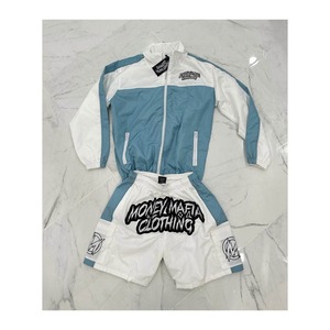 2025 personnalisé hiver écologique respirant Nylon Polyester deux pièces veste short costume ensemble sport coupe-vent survêtement pour hommes - Product Image 4