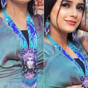 Traditional Green Peacock Jewelry Set for Women Lampwork <b>Crystal</b> Necklace & <b>Earrings</b> - Product Image 6