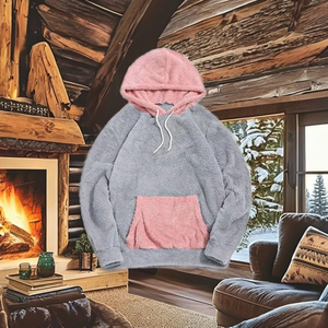 Sudadera con Capucha Unisex para Hombre, Estilo Holgado, Diseño Colorblock con Estampado Digital, Forro de Felpa Sintética Anti-Pilling, 100% Algodón - Product Image 3