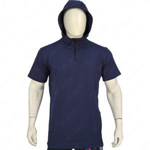 Sudaderas con capucha de algodón de alta calidad para hombre, Sudaderas con cuello falso de media cremallera de fábrica personalizada, técnicas bordadas OEM ODM - Product Image 1