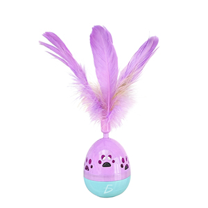 Giocattolo per Gatti Moderno ed Ecologico a Forma di Uovo in Plastica con Piume, Bastoncino Interattivo alla Moda per Gatti, Confezionato in Scatola - Product Image 3