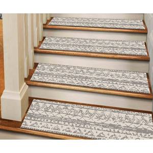 Gray Printed Rug: Modern, Machine Washable, Kilim Design, Classic, <b>Stair</b> <b>Treads</b>,Goblen - Product Image 3