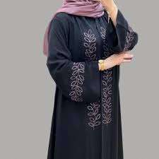 Abaya noire de Dubaï avec broderie élégante pour les jeunes filles, tenue de soirée et pour les occasions spéciales 2024 - Product Image 2