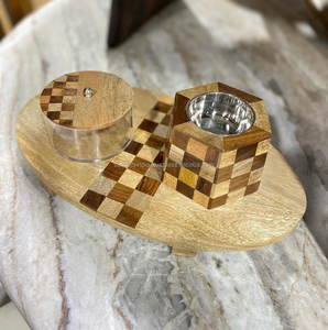 Quemador de Mubkhar con incrustaciones de hueso de lujo con bandeja Soporte de madera personalizado Bakhoor para decoración de eventos en el hogar Eid Mubarak Special - Product Image 4