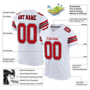 Camiseta de rendimiento transpirable de secado rápido ligera personalizable para entrenamiento de fútbol americano juvenil y partidos de Club - Product Image 3