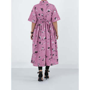Robe en coton imprimée GOROU, coupe classique, respirante, design personnalisé, tenue décontractée pour les fêtes, pour les grandes tailles, XS, taille unique, naturelle - Product Image 5