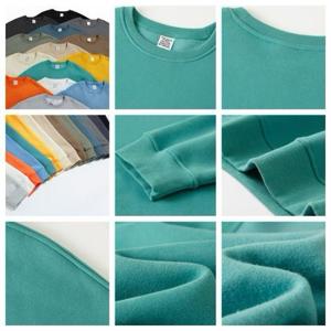 เสื้อสเวตเตอร์คอกลมสำหรับชายและหญิงโอเวอร์ไซส์ผ้าคอตตอน100% ลายนูนเสื้อผ้าแนวสตรีทผ้าเฟรนช์เทอร์รี่สำหรับผู้ชาย - Product Image 2