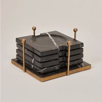 Ensemble de dessous-de-verre en marbre blanc gris hexagonal de qualité supérieure pour les boissons, protection élégante de la table, décoration moderne de la maison, finition de qualité supérieure