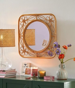 <b>Flower</b> Rattan <b>Mirror</b> Wall Decor Boho Style <b>Mirror</b> Wholesale Price Urban Ourfitters - Product Image 3