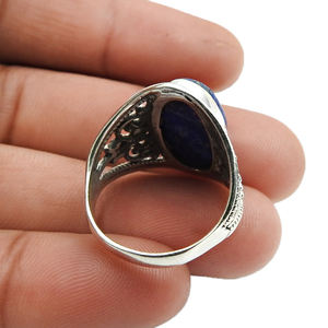 Anillo de piedras preciosas de Plata de Ley 925 al por mayor, joyería artesanal con apariencia de lapislázuli azul natural con certificado de compromiso (IGI) para mujeres y niñas - Product Image 4