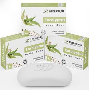 สบู่ยูคาลิปตัสธรรมชาติทำมือสบู่ก้อนสบู่สมุนไพรสำหรับดีท็อกซ์ผิวหน้าและผิวกาย - Product Image 1