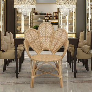 Sillón Modular Moderno ROSE con Tapizado de Ratán y Patas de Madera - Silla de Descanso Resistente y No Plegable para Dormitorio, Comedor, Sala de Estar o Centro Comercial - Product Image 2