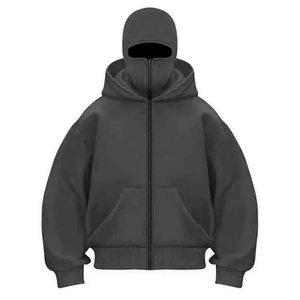 Sweat à capuche Ninja léger et respirant Pull en tissu de coton réglable Sweat à capuche Ninja à fermeture éclair de marque privée de haute qualité - Product Image 1