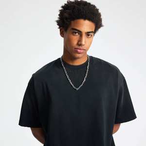 เสื้อยืดผู้ชายผ้าฝ้าย100% หรูหราไม่มีลายปักโลโก้สไตล์วินเทจเสื้อยืดโอเวอร์ไซซ์ซีดจางออกแบบได้ตามต้องการ - Product Image 4