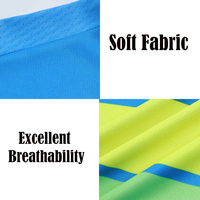 Ensemble d'uniformes de football personnalisés, bleu ciel, vert lime, rayures, fabricant OEM, usine de Sialkot, maillot et short d'entraînement pour équipe de football